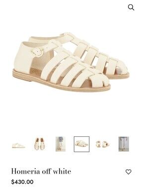 Homeria Off White Women's Leather Fisherman Sandals